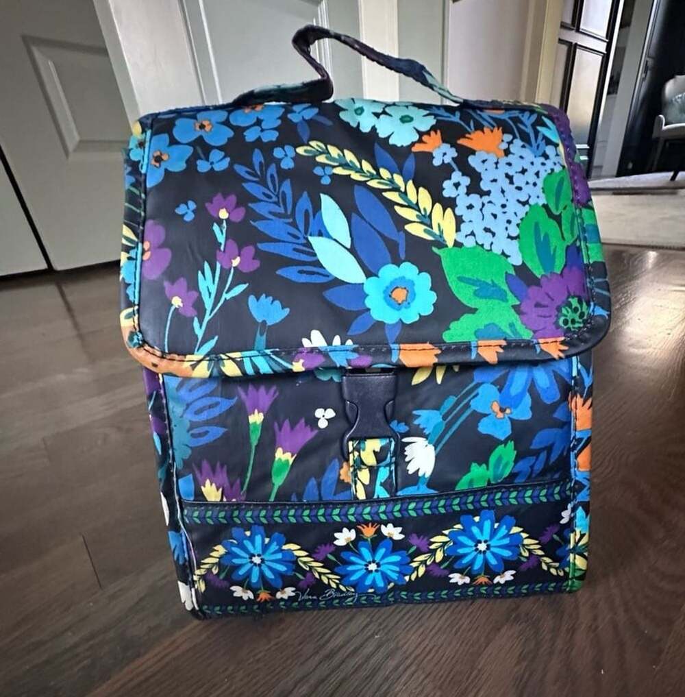 Vera Bradley Midnight Blues Insulated Lunch Bag Cooler Tote ~9”x8”w